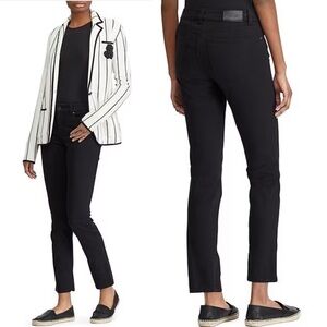 Lauren Ralph Lauren Classic Straight Leg Jeans Black Stretch Denim 10